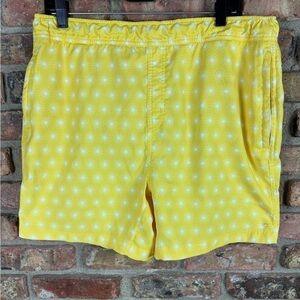 Mack Weldon Taxi Sunburst 5.5” Swim Board Shorts Men’s Size XL Yellow/White
